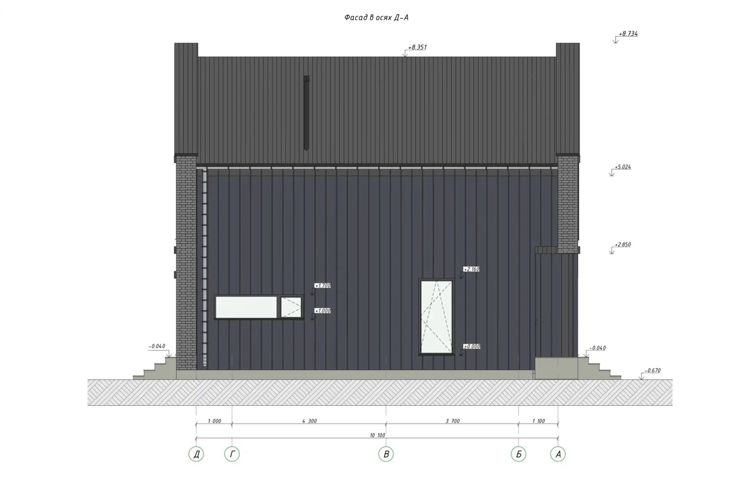 Двухэтажный дом в стиле барн, 138 м²
