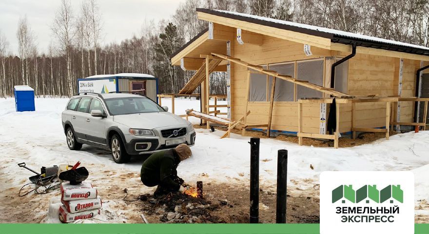 Работы по строительству офиса продаж в поселке "Лесной Остров"