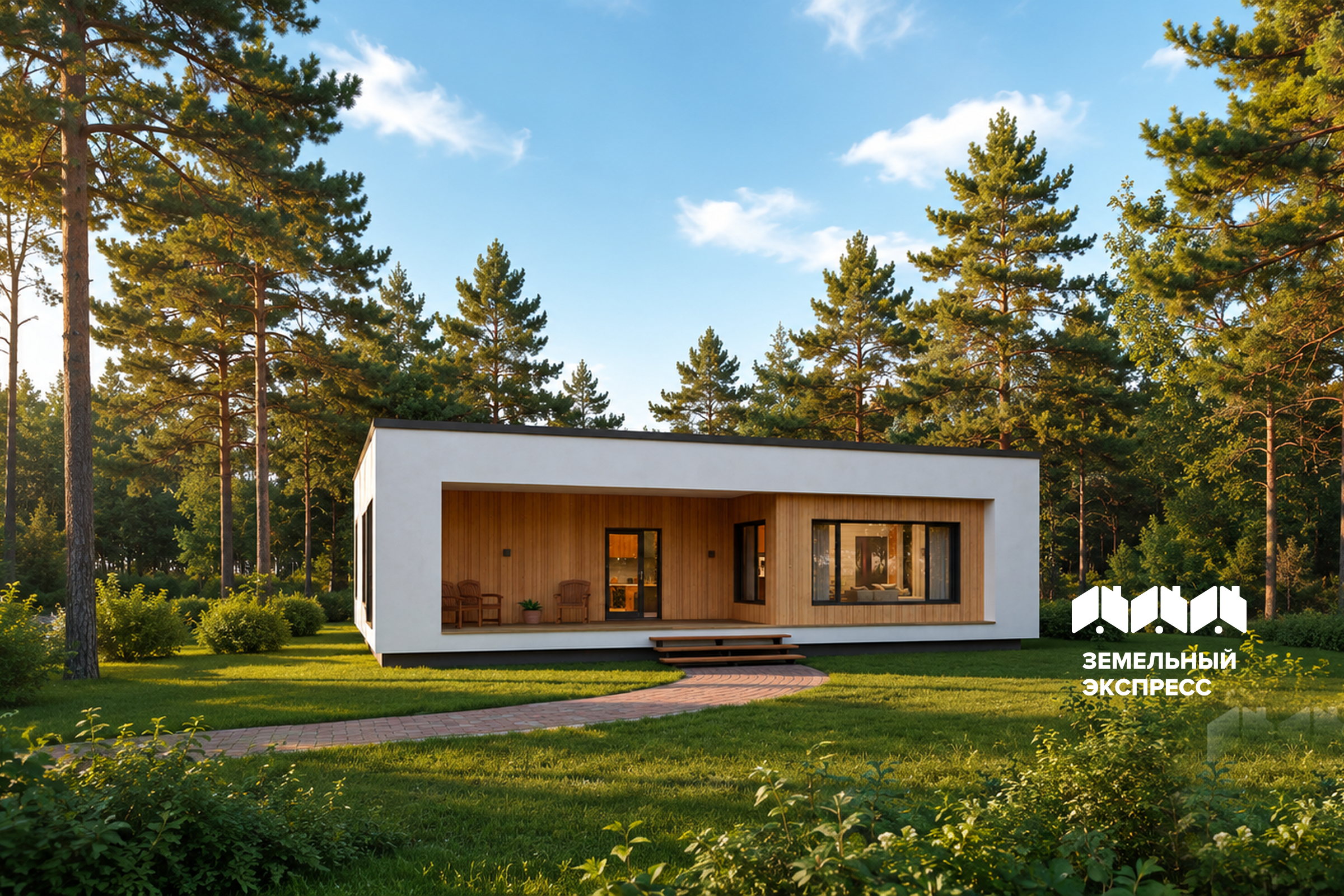 Одноэтажный дом «Хай-тек», 126 м²