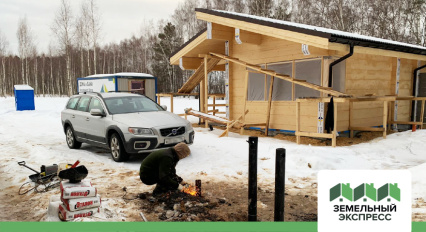 Работы по строительству офиса продаж в поселке "Лесной Остров"