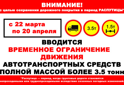 Ограничение на проезд авто свыше 3.5 тонн