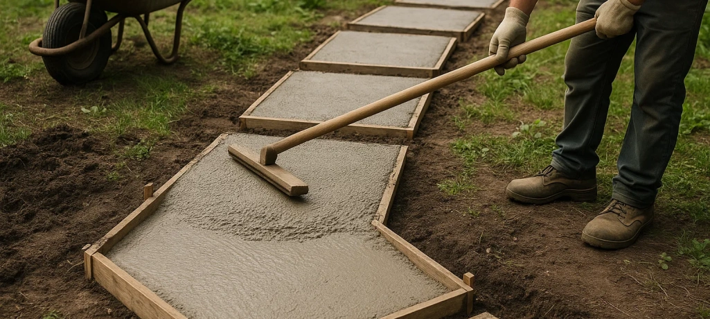 Дорожка из бетона своими руками – пошаговая инструкция
