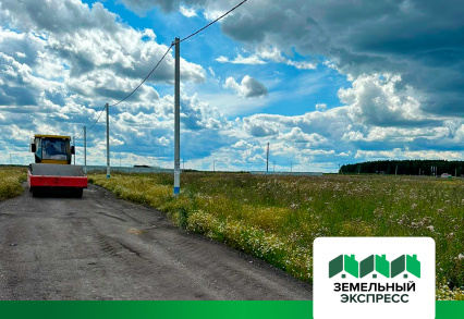 Укладка и укатка асфальтной крошки в поселке «Земляничная поляна 3»