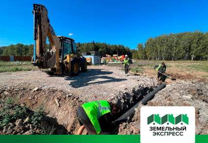 Работы по установке дренажных труб в поселке "Артёмово ИЖС"