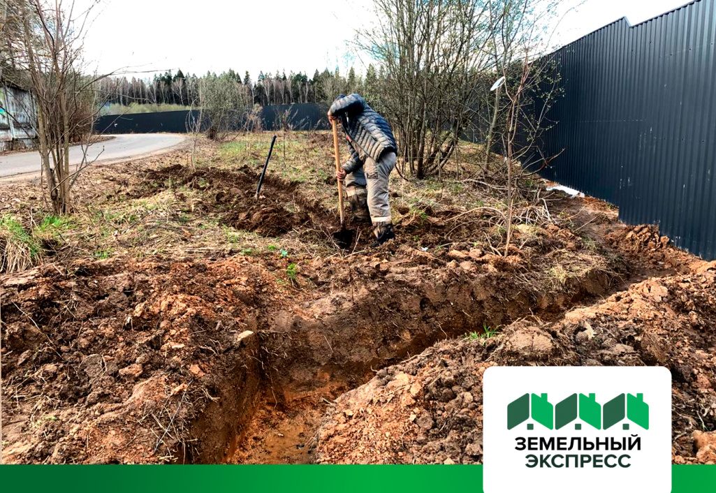 Монтаж дренажной системы в поселке "Триумфальный"