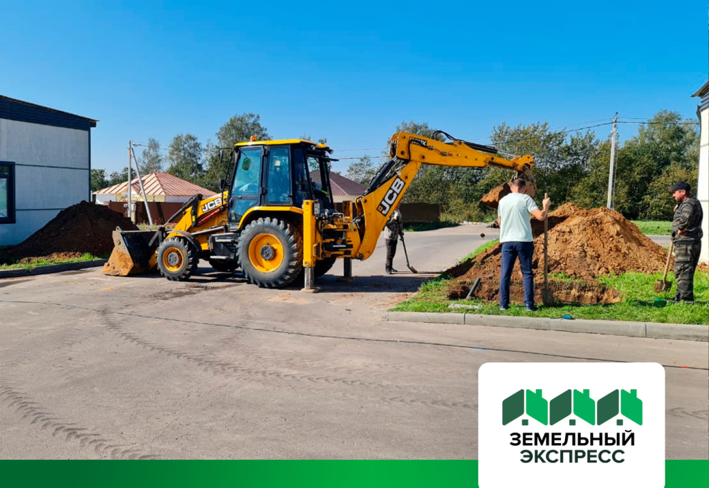 Строительные работы по установке новой арки в поселке «Фаворит»